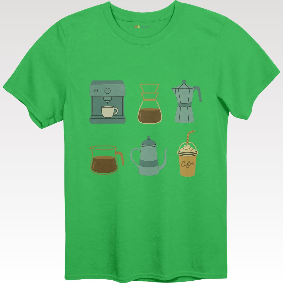 Coffee Lover Graphic Print Green T-shirt product