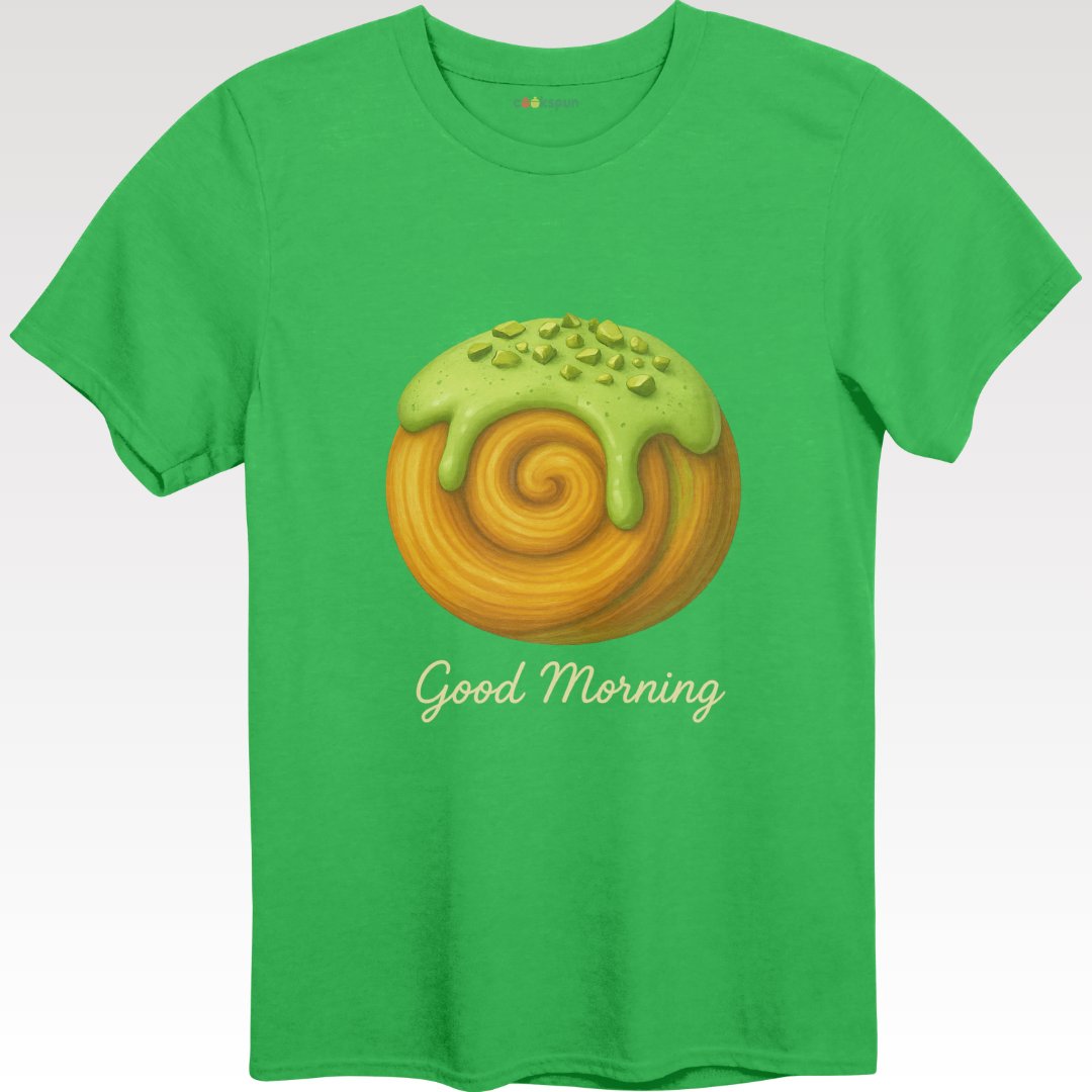 Good Morning Green T-Shirt with Pastry Design product
