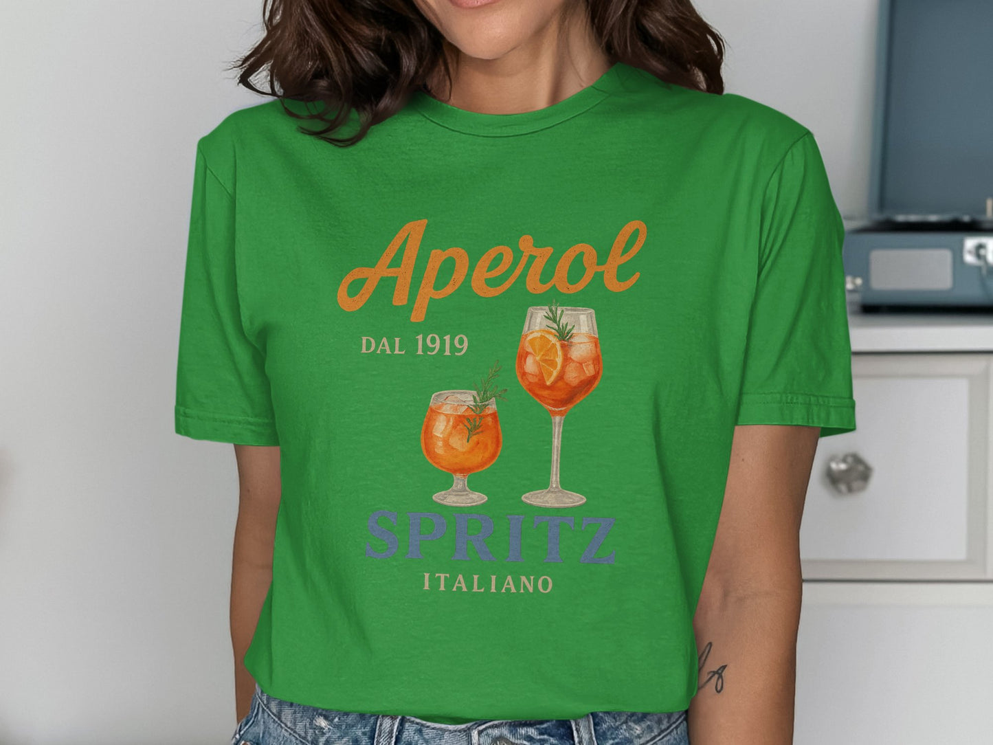 Aperol Spritz Italiano Graphic Green Shirt product type
