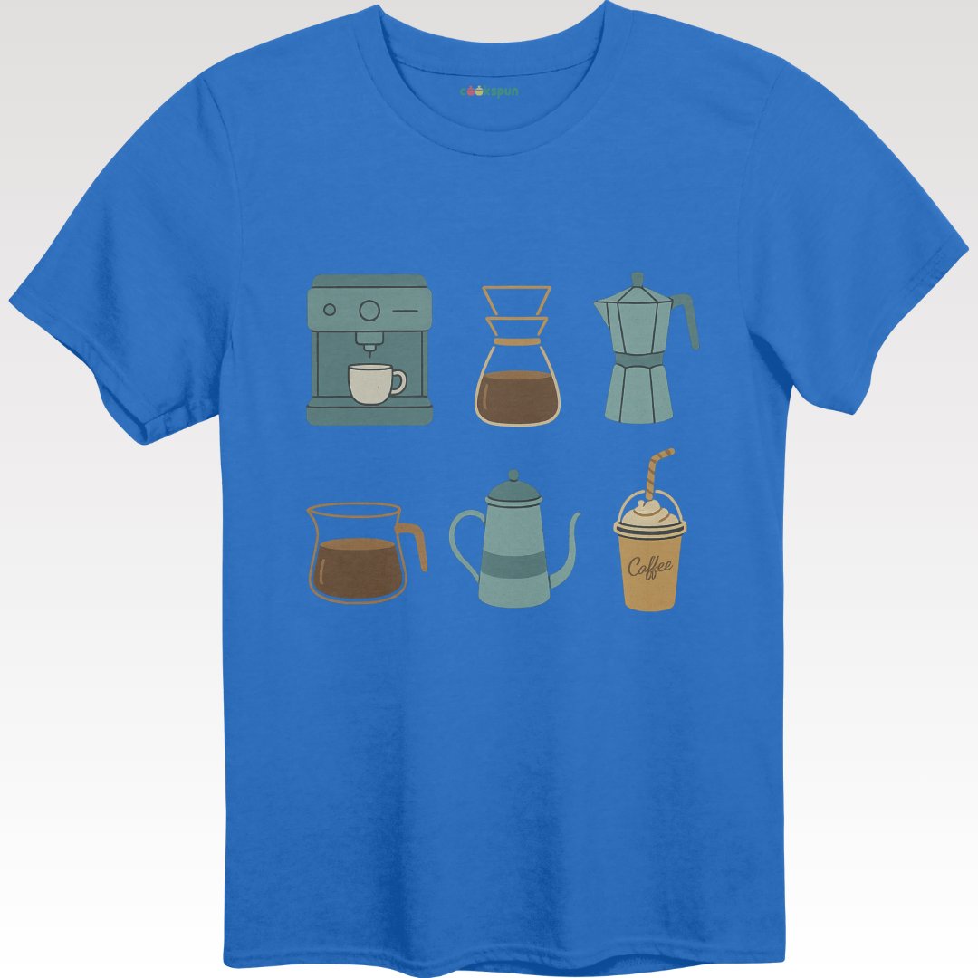 Coffee Maker Designs Graphic Blue T-Shirt product