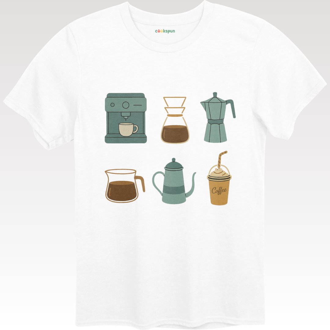 Coffee Brewing Icons Design T-Shirt product type